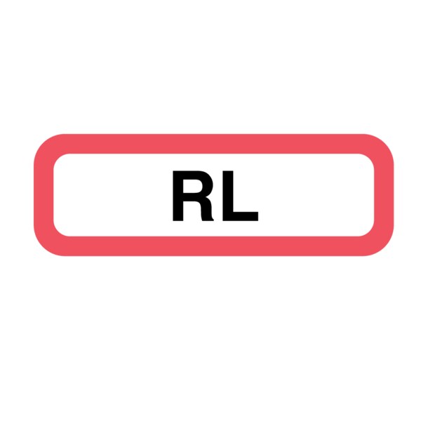 Position Labels - RL 1/2" x 1-1/2" White w/Red & Black